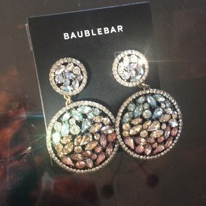 Bauble Bar statement rainbow cz earrings